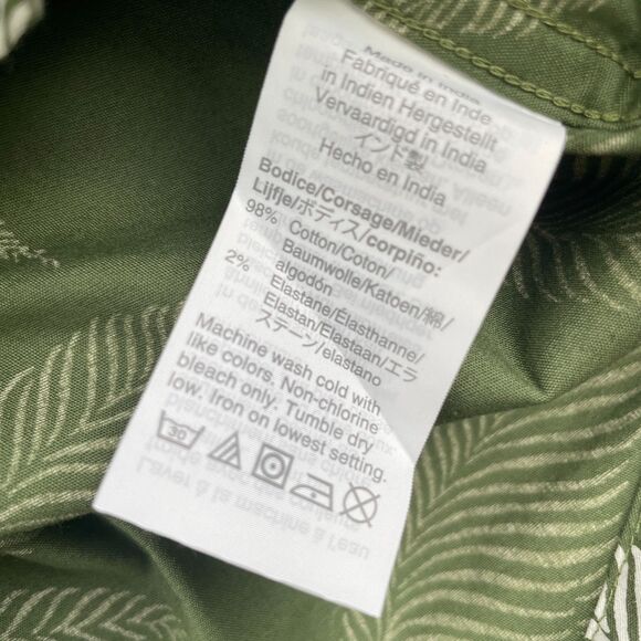 J Crew Shirt Mens XL Green Leaf Print Flex Washed Slim Short Sleeve Button Down - Picture 6 of 6